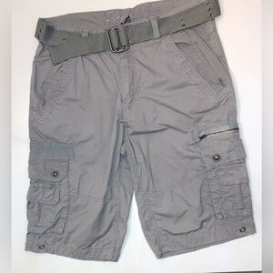 Royal Premium Men's Gray Cargo Shorts with Belt